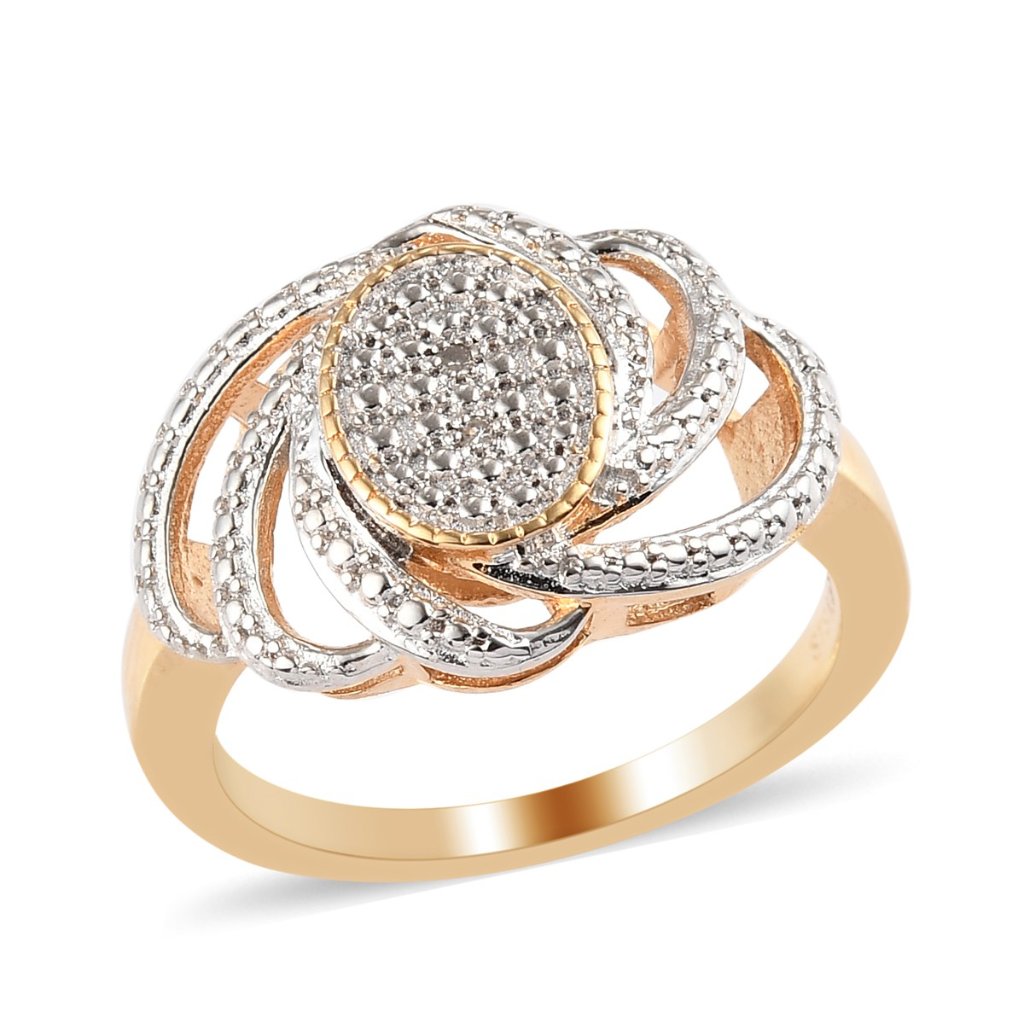 Diamond Accent Fancy Ring In Ion Plated 18k Yg